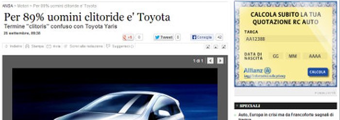 De Clitoris, is dat geen model auto van Toyota dan?